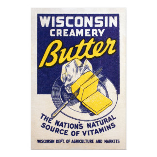 Foto Poster del sello de la mantequilla de Wisconsin