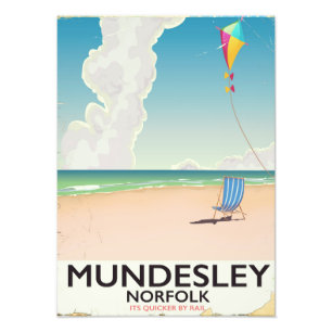 Foto Poster del viaje de la playa de Mundesley Norfolk