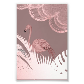 Foto Póster Fantástico de Flamenco Rosa en Bosque Tropi