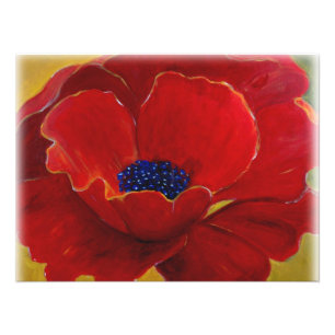 Foto Poster floral rojo grande