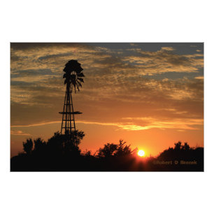 Foto Poster/foto de la silueta del atardecer de viento 