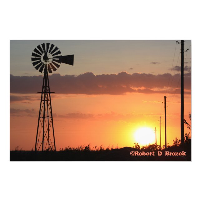 Foto Poster fotográfico de Sunset Silhouette de Kansas  (Frente)