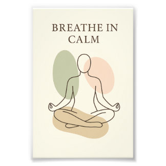 Foto Póster minimalista de meditación Respira con calma
