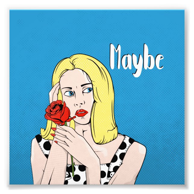 Foto Poster retro quizás mujer (Frente)