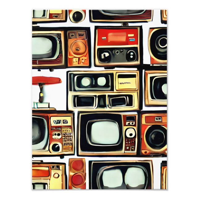 Foto Poster televisores vintage (Frente)
