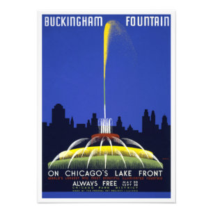 Foto Póster vintage de 1939, fuente Buckingham de Chica