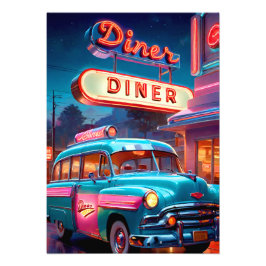 Foto Poster Vintage Diner Lights