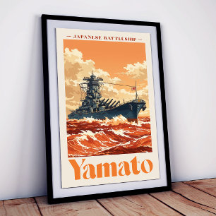 Foto Póster Vintage Marítimo del Acorazado Japonés Yama
