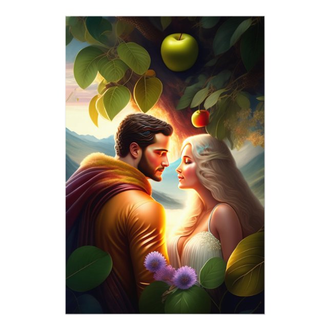 Foto Posters de arte mural de Adán, Eva y Paraíso (Frente)