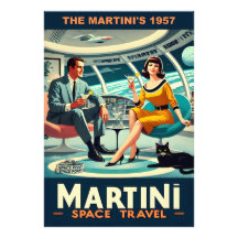 Pósters de viaje espaciales de Martini de 1957