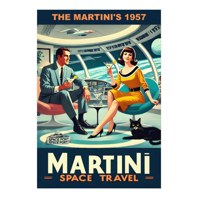Foto Pósters de viaje espaciales de Martini de 1957 (Frente)