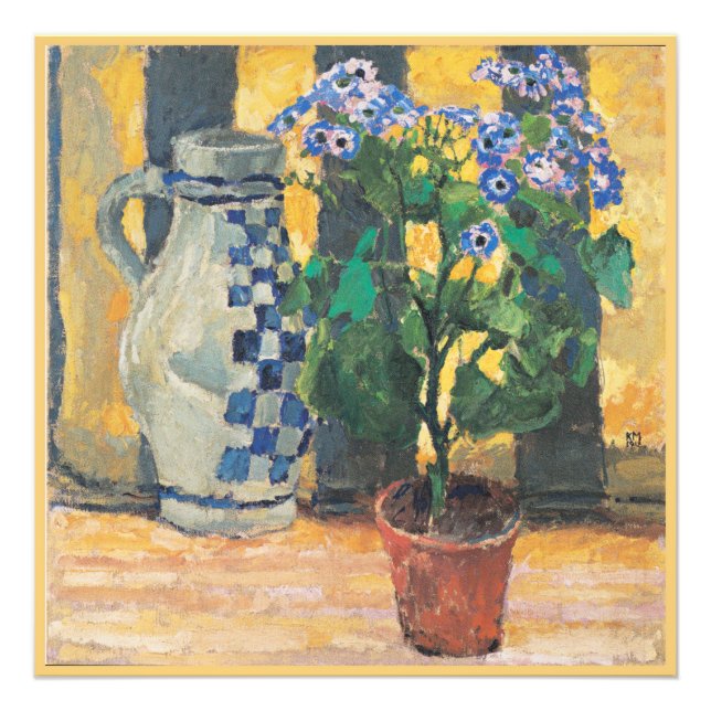 Foto Pota de flores y jarra de cerámica, pintura de vid (Frente)