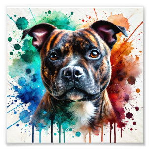 Foto Potente arte acuático Staffordshire Bull Terrier