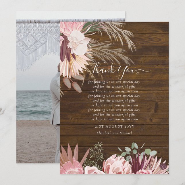 Foto PRESUPUESTARIA Gracias Boda de Grasa Card Pam (Anverso / Reverso)