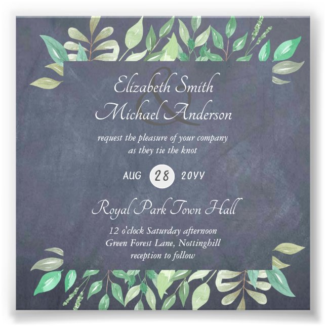 Foto Presupuesto de invitación a bodas de ecología mode (Frente)