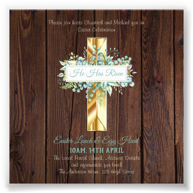 Foto Presupuesto de invitaciones religiosas de Pascua (Frente)