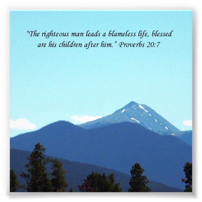 Foto Préverbios de regalo padre 20:7 Impresión de monta (Frente)