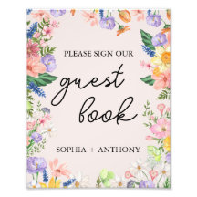 Primavera de flores silvestres Por favor, Rótulo n