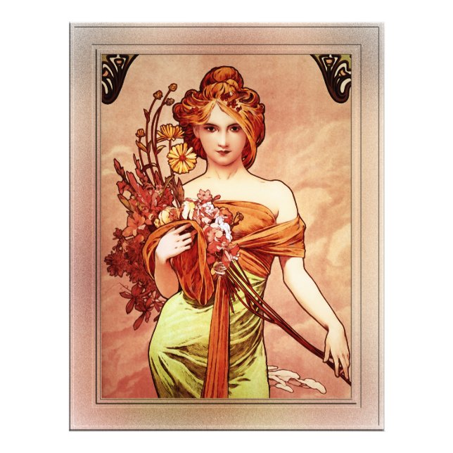 Foto Primavera La Belleza Dorada de Alphonse Mucha (Frente)