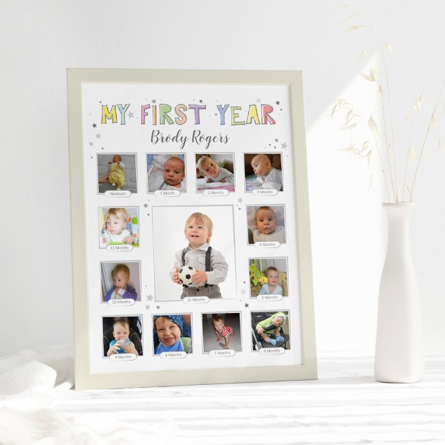 Foto Primer año del bebé, Collage de Keepsake neutral d (Subido por el creador)