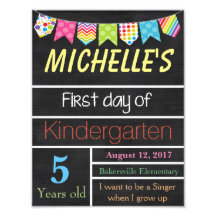 Primer día de Rótulo escolar, Rótulo Chalkboard, c