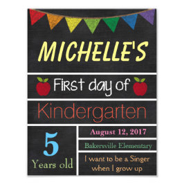 Foto Primer día de Rótulo escolar, Rótulo escolar Chalk