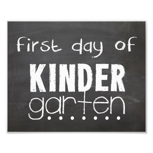 Foto Primer día del Rótulo de Kindergarten Chalkboard (Frente)