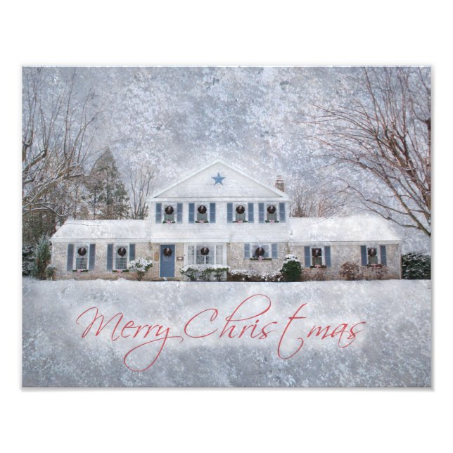 Foto Primitive Winter Snow Country Rustic Open House (Frente)
