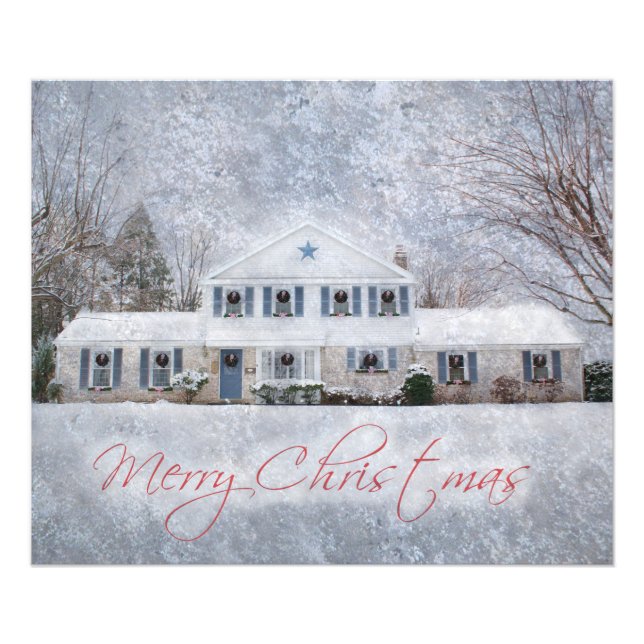 Foto Primitive Winter Snow Country Rustic Open House (Frente)