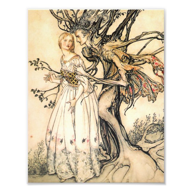 Foto Princesa de cuento de hadas y elfo del árbol (Frente)