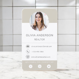 Foto profesional Tarjeta de presentación Beige Ter