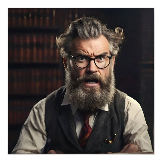 Foto Profesor loco de barba (Frente)