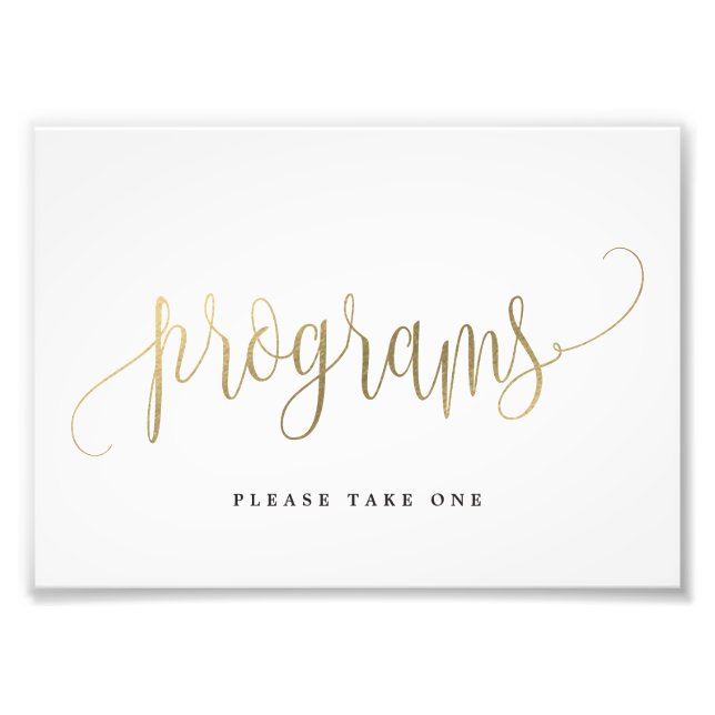 Foto Programas de Boda Rótulo Elegir tu Faux Gold de ta (Frente)