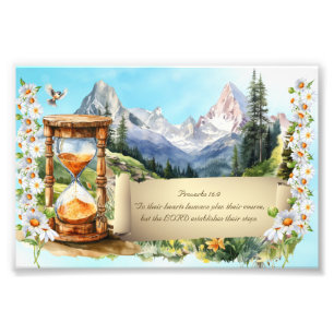 Foto Proverbios Arte Alpes de impresión Daisies Hourgla