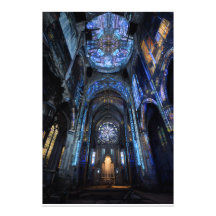 Proyección de Luz de Vidrio Emplomado en Catedral