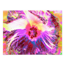 Foto Psicodélico Trippy Colores Arcoiris Hibiscus Flor
