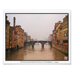 Foto Puente de Florencia con cita de amor