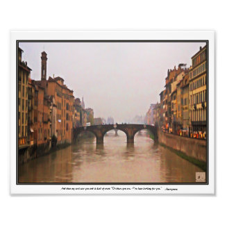 Foto Puente de Florencia con cita de amor