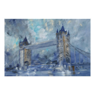 Foto Puente de torres de Londres pintura gris verde azu