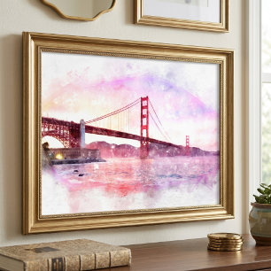 Foto Puente Golden Gate al atardecer Pastel en San Fran