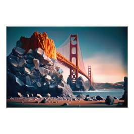 Foto Puente Golden Gate en San Francisco, arte digital,