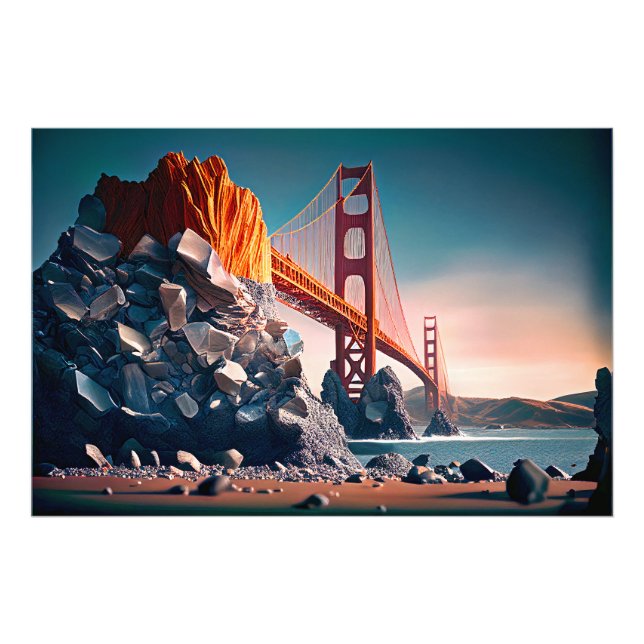 Foto Puente Golden Gate en San Francisco, arte digital, (Frente)