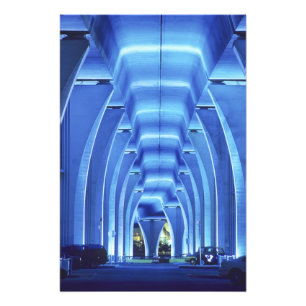 Foto Puente, iluminación inferior, Puerto de Miami,