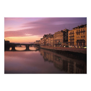 Foto Puentes sobre el río Arno al atardecer,