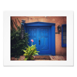Foto Puerta azul en la casa de adobe