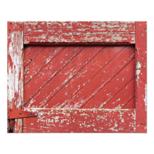 Foto Puerta de granero de madera pintada rojo