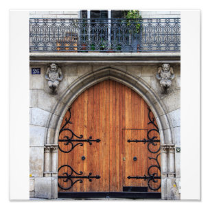 Foto Puerta parisina de la madera gótica -