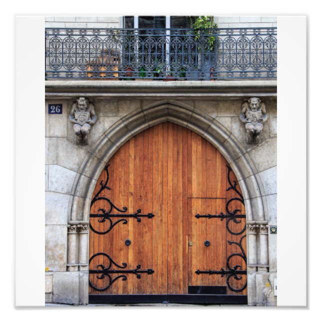 Foto Puerta parisina de la madera gótica - (Frente)