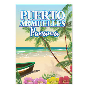Foto Puerto Armuelles Panamá cartel de viaje de playa