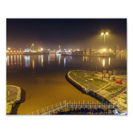 Foto Puerto de Hull de Noche – Puerto Industrial Noctur